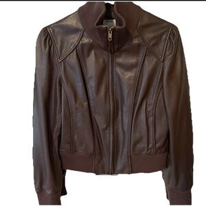 Brown Leather Jacket Womens size Medium